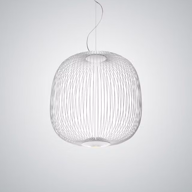 Lampada a sospensione Foscarini Spokes 2 LED bianca dimmerabile con altezza regolabile