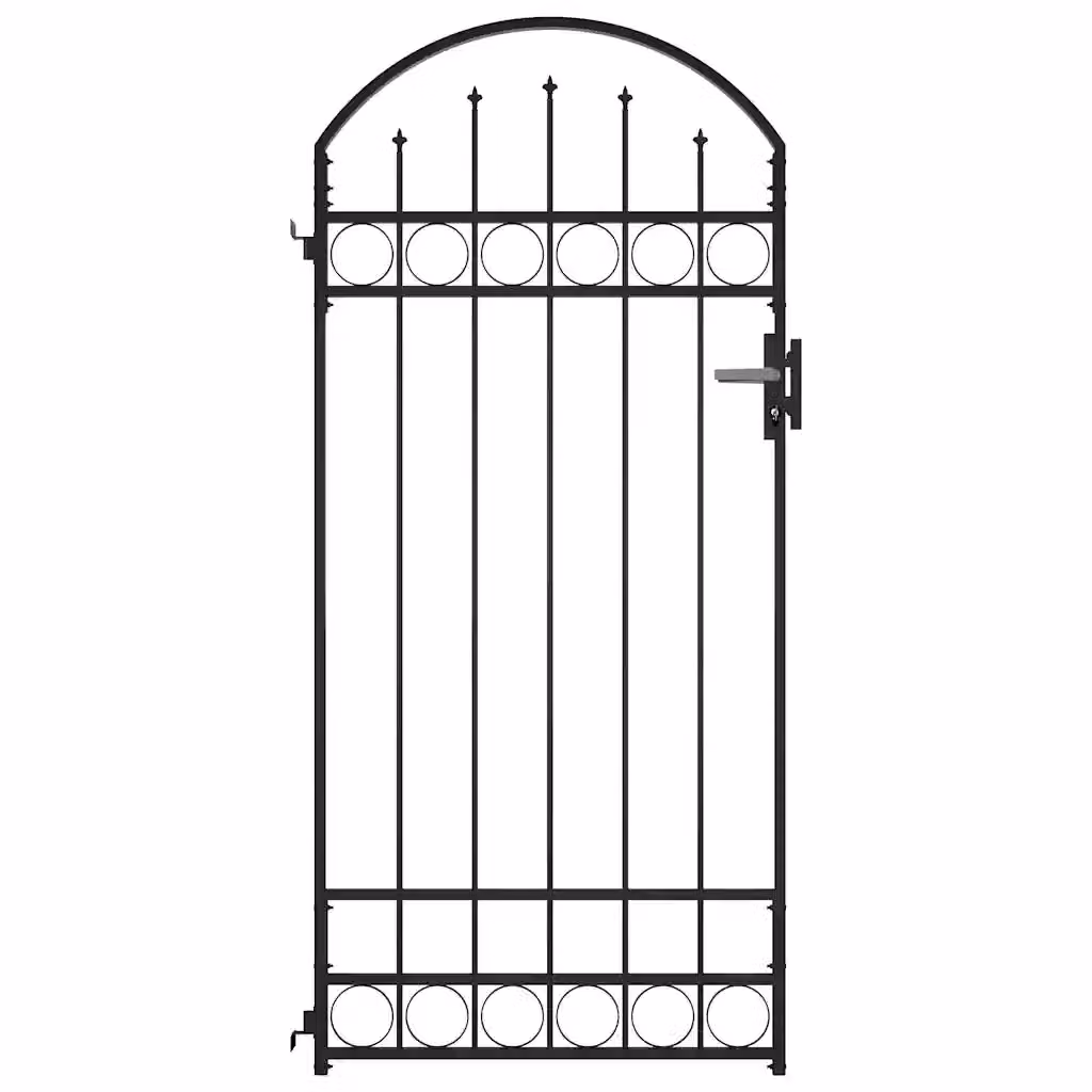 Cancello singolo ad arco vidaXL in acciaio nero L: 89 cm, H: 200 cm – 2
