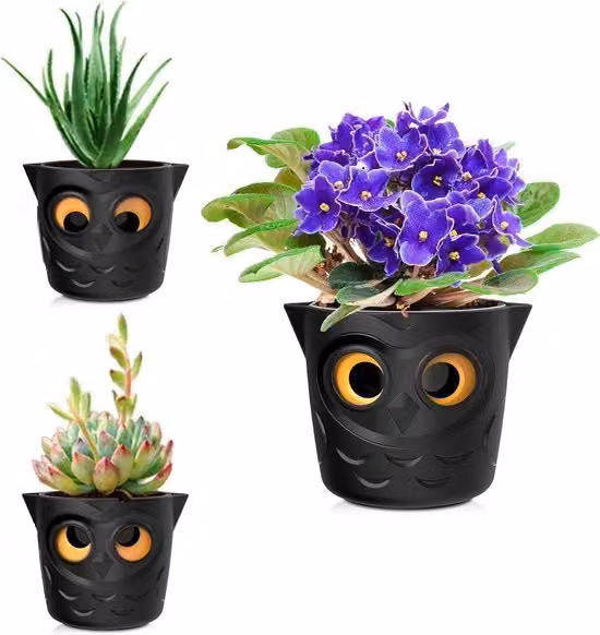 Piantine autosufficienti 127 cm - Set di 3 - Vasi in plastica per piante da appartamento - Indicator di livello d'acqua Uiloog - Vaso per piante da appartamento Uil - Ideale come regalo