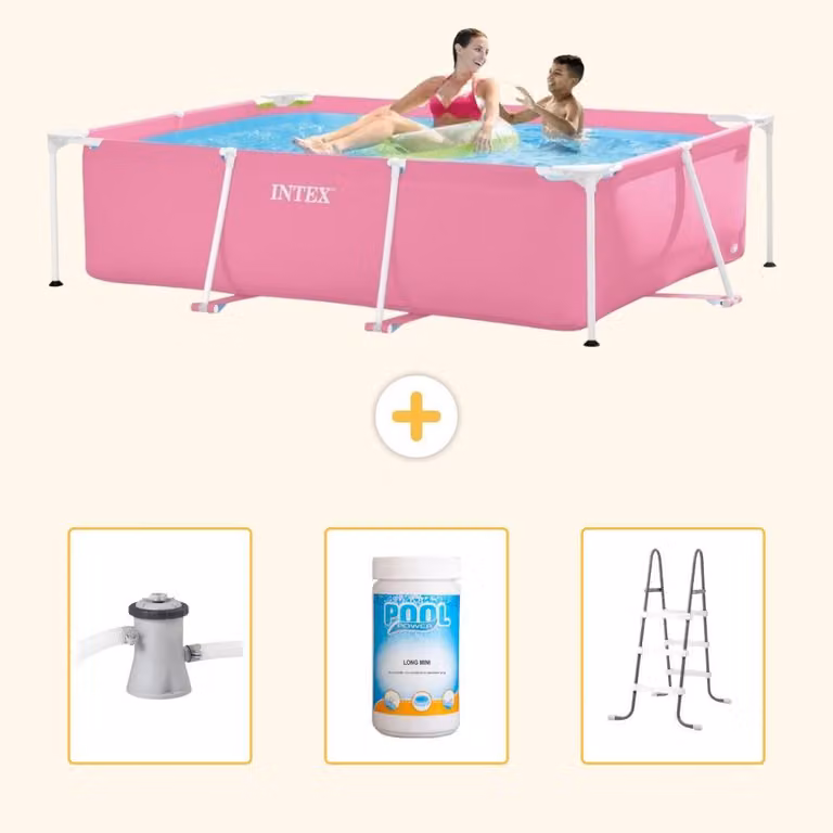 Piscina fuori terra rettangolare - 220x150x60 cm - 4 pezzi - Modello SCB84