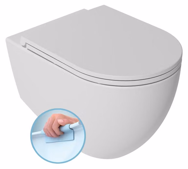 WC sospeso INFINITY, senza bordo, 36,5x53 cm, bianco opaco