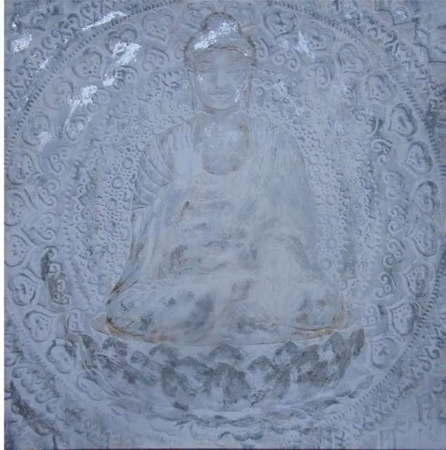 Set di 6 Canvas Dipinto A Mano Buddha 100x100