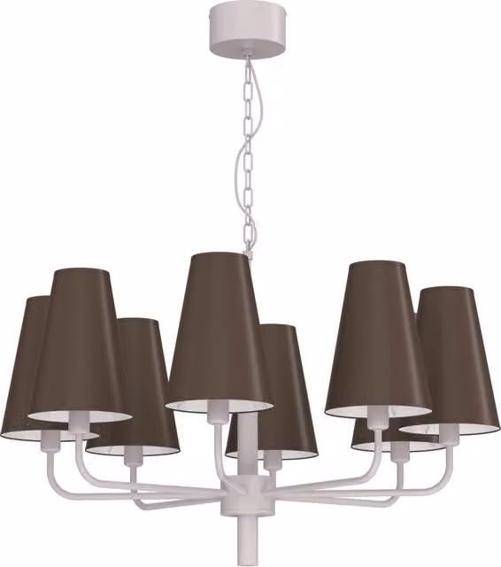 Lampadario moderno Tortola 8xE14 cashmere marrone Luminex