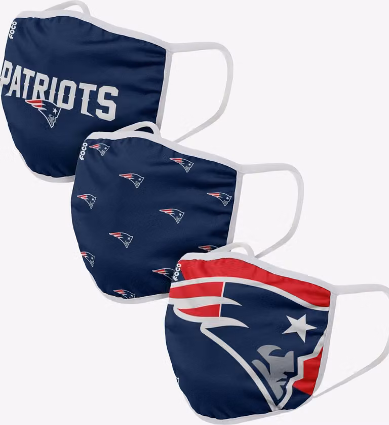 Set di 3 copri bocca e naso FOCO NFL - New England Patriots