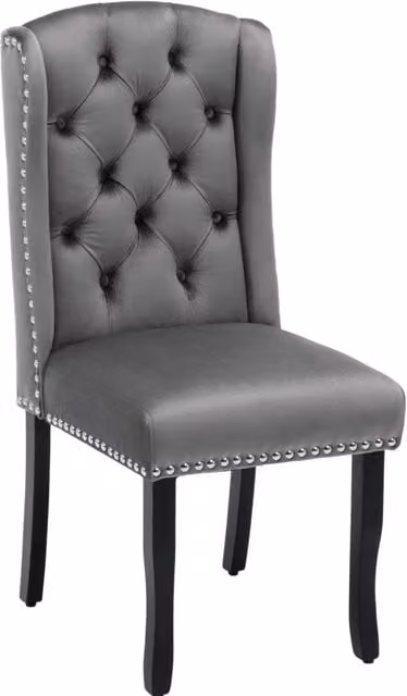 Set di 4 Sedie da Pranzo in Velluto Grigio con Gambe in Quercia, Dettagli Eleganti e Supporto Ergonomico