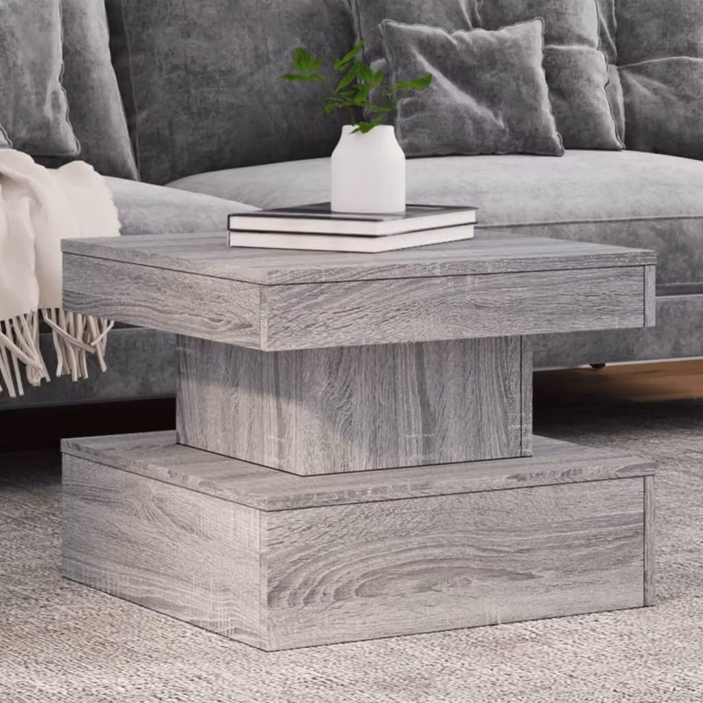 vidaXL Tavolino da Salotto Moderno Quadrato Grigio L/P/H: 50 x 50 x 40 cm