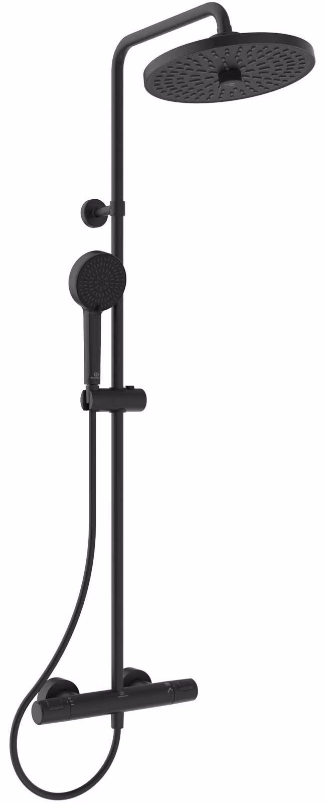 Sistema doccia con termostato, set completo, nero opaco