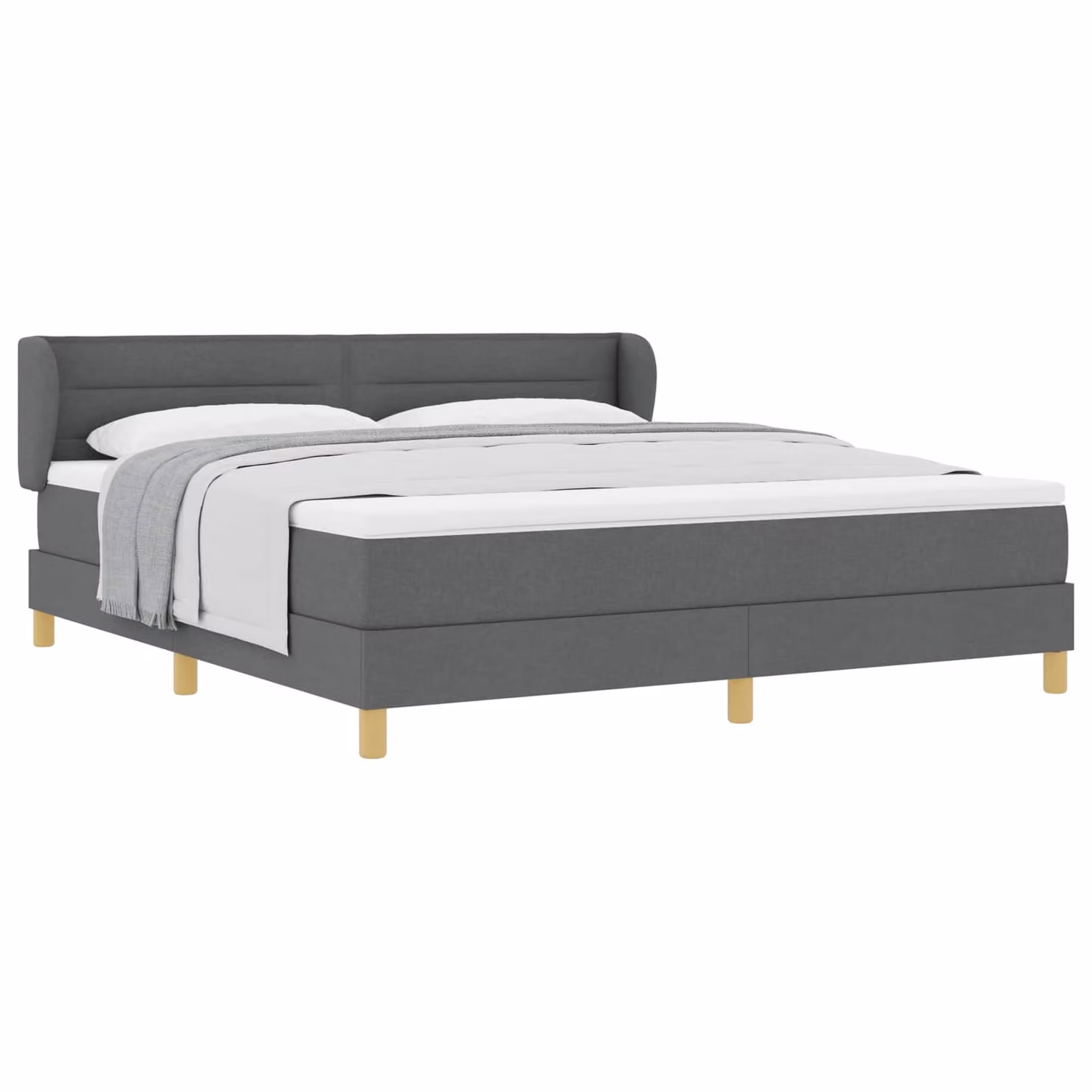 Letto a molle con materasso vidaXL in tessuto Grigio, L/P: 180 x 200 cm
