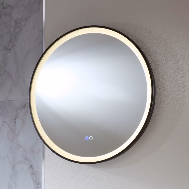 Specchio Rotondo Nero LED 600mm