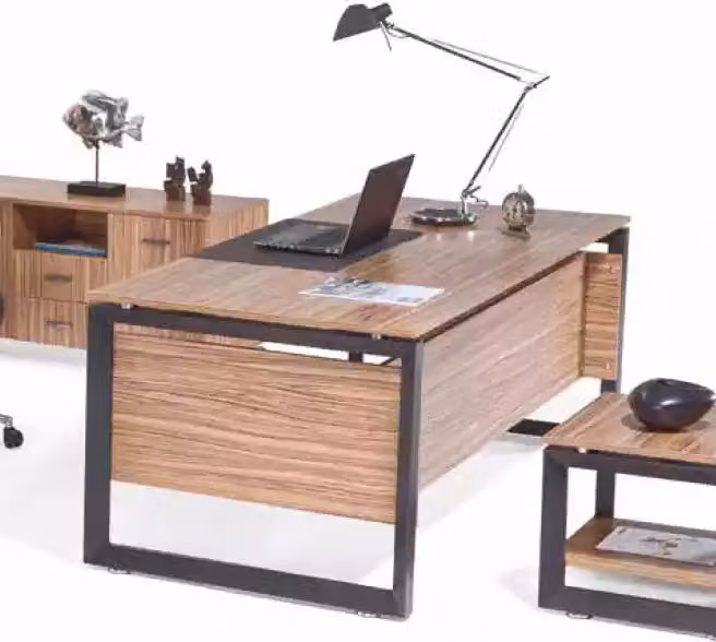 Designer Brauner Schreibtisch Luxus Büromöbel Holz Stilvolle Einrichtung