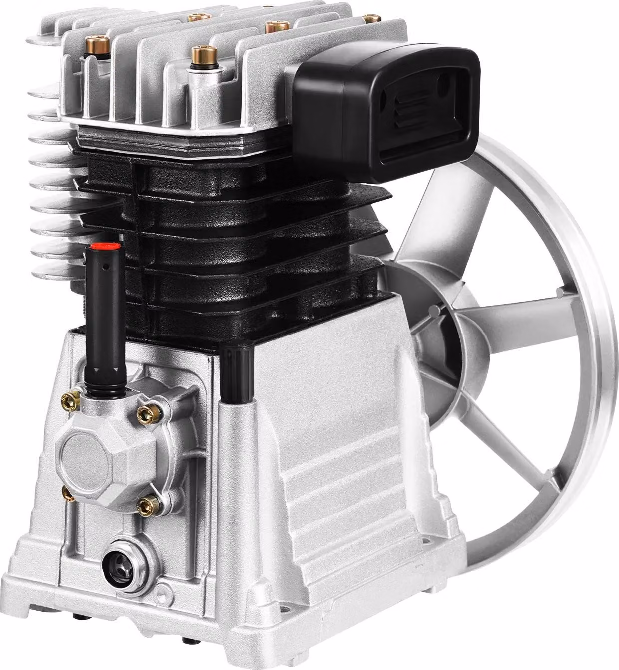 Testa pompa per compressore d'aria, prestazioni efficienti, design resistente, colore grigio