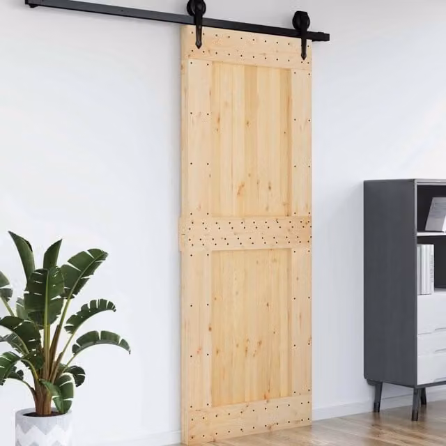 Porta liscia NARVIK vidaXL in legno color marrone e beige L: 90 cm, H: 210 cm