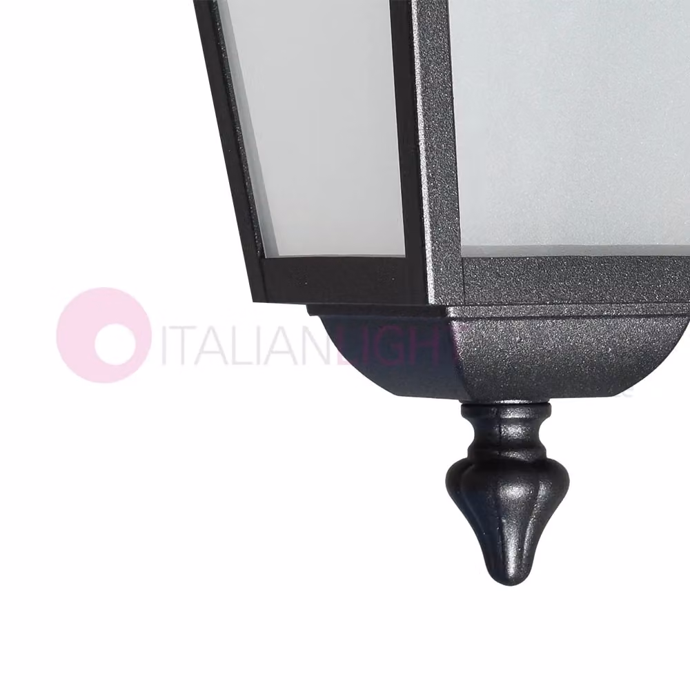 Plafoniera da esterno classica Gardenlight Artemide grigio, forma quadrata con struttura in alluminio e vetro, montaggio a soffitto – 2