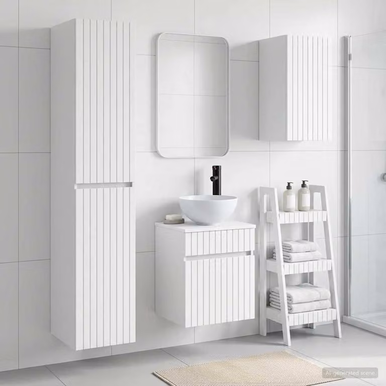 Set di mobili per il bagno vidaXL in 3 pezzi Bianco L/P/H: 33 x 34,5 x 160 cm