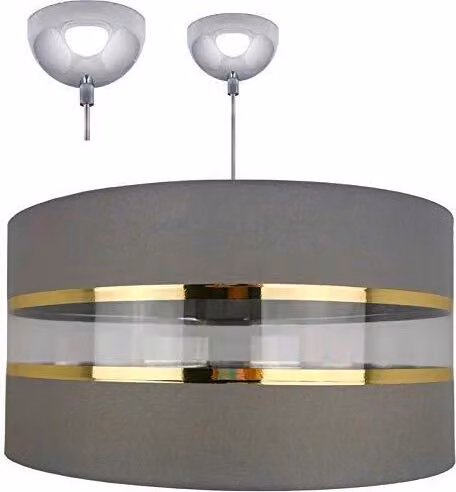 Lampada a sospensione Lampada a sospensione bella lampada Moderna Nero Grigio Bianco rotonda E27 ABH1L (Grigio-Oro)