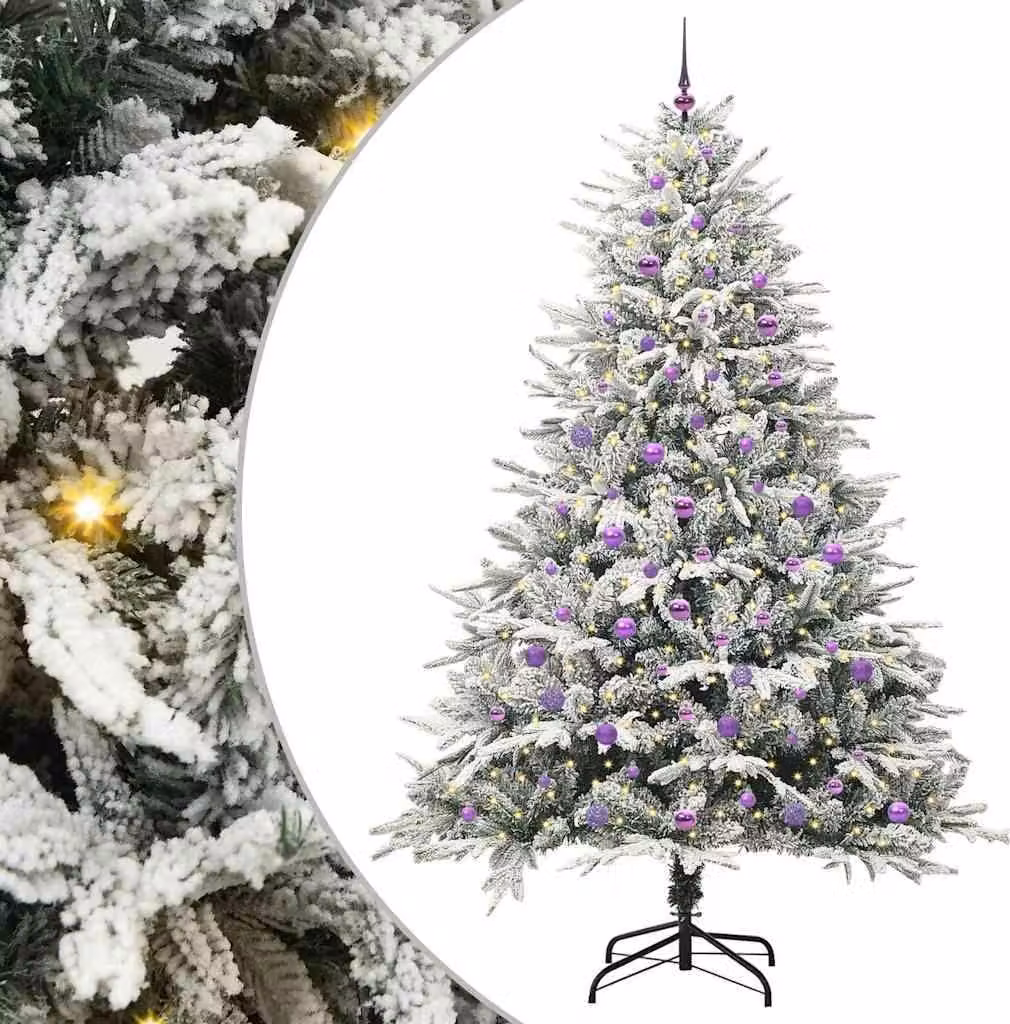 Albero di Natale artificiale preilluminato con pallina verde