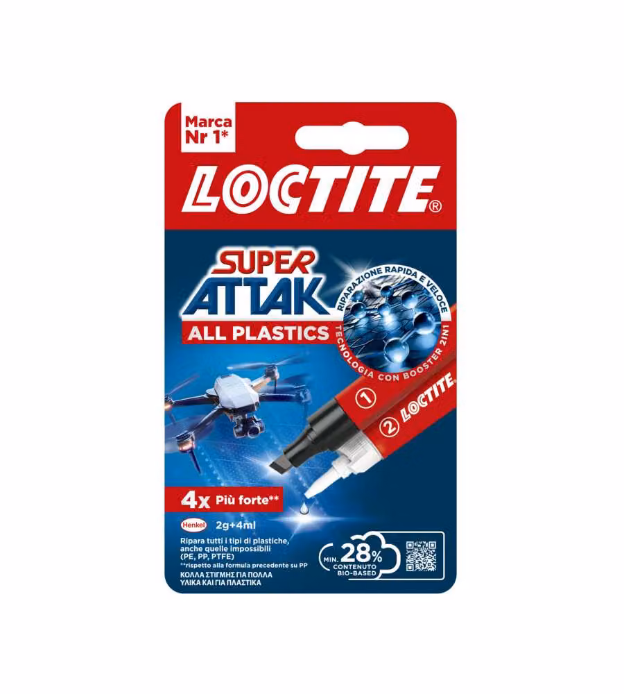 LOCTITE Super Attak Kit Adesivo Plastica 2G + Attivatore Penna 4ML