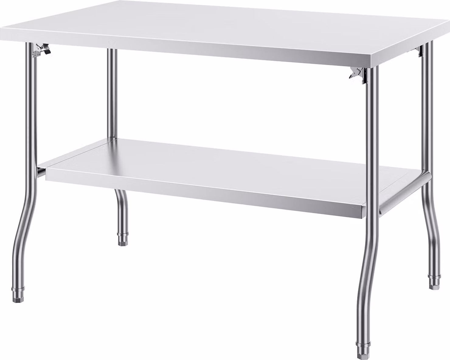 SucceBuy Tavolo di preparazione commerciale pieghevole da , 48 x 30 pollici. Tavolo da lavoro commerciale con ripiano inferiore. Robusto tavolo pieghevole in acciaio inox per la cucina di casa, il ristorante o il garage