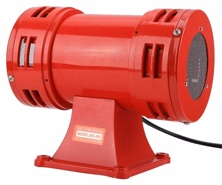 Sirene industriali, 150 dB, allarme continuo, 220-240 V, colore rosso