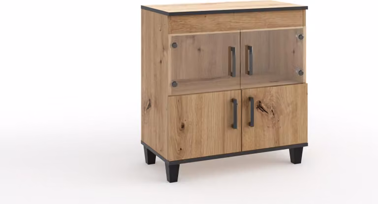 Cassettiera piccola in vetro NAIRI - rovere artigianale