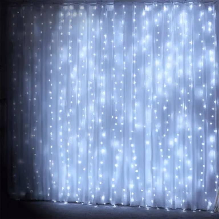 Illuminazione per tende, dimensioni 1 m x 1 m, luce bianca fredda, 100 LED, ideale per feste