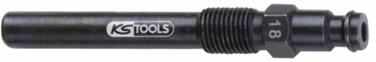 KS TOOLS Adattatore per candelette M10x1.0 con filettatura esterna lunga 75 mm - 150.3678