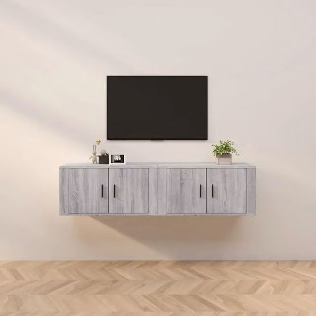Mobili Porta TV a Parete 2 pz Grigio Sonoma 80x34,5x40 cm 3188356