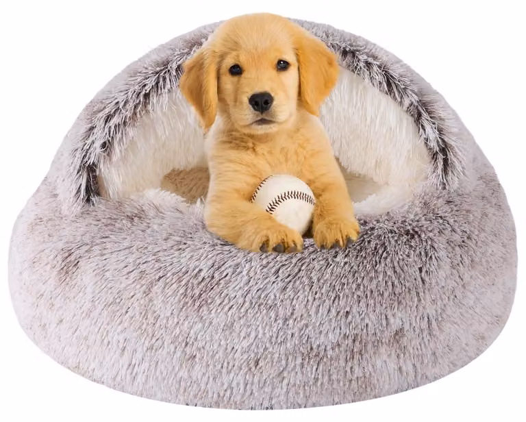 Cuccia rotonda per animali domestici, in peluche, lavabile, antiscivolo, adatta a cani e gatti di piccola e media taglia