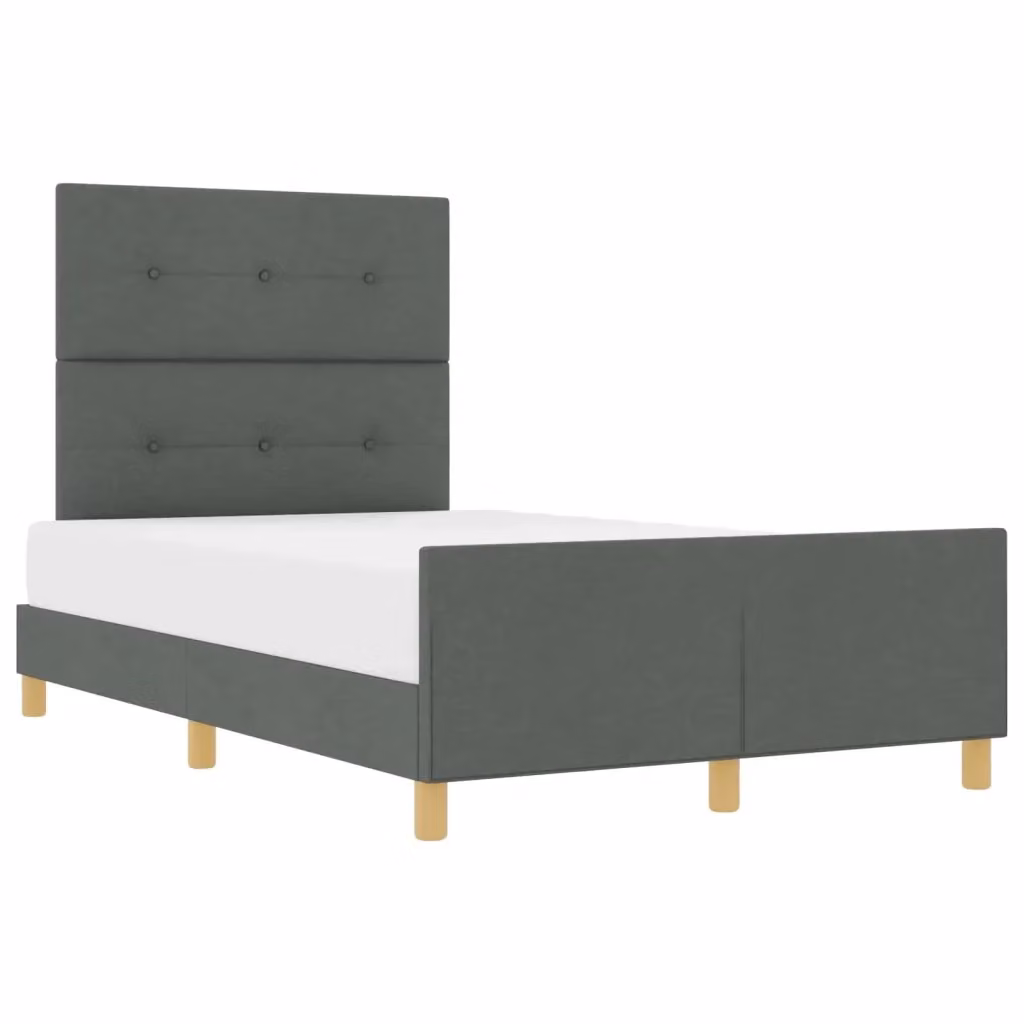 Struttura del letto imbottita vidaXL in tessuto grigio con base in legno L/P/H: 207 x 120 x 128 cm – 2