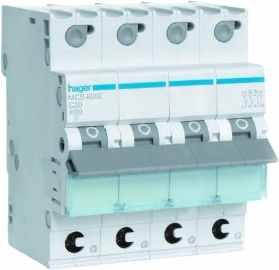 Interruttore Magnetotermico Hager MCS620E E2ZRP Grigio 4.0A
