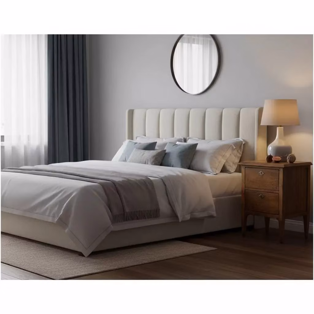 Comodino classico in legno con 2 cassetti Mobili 2G color noce L/P/H: 51 x 37 x 65 cm – 2