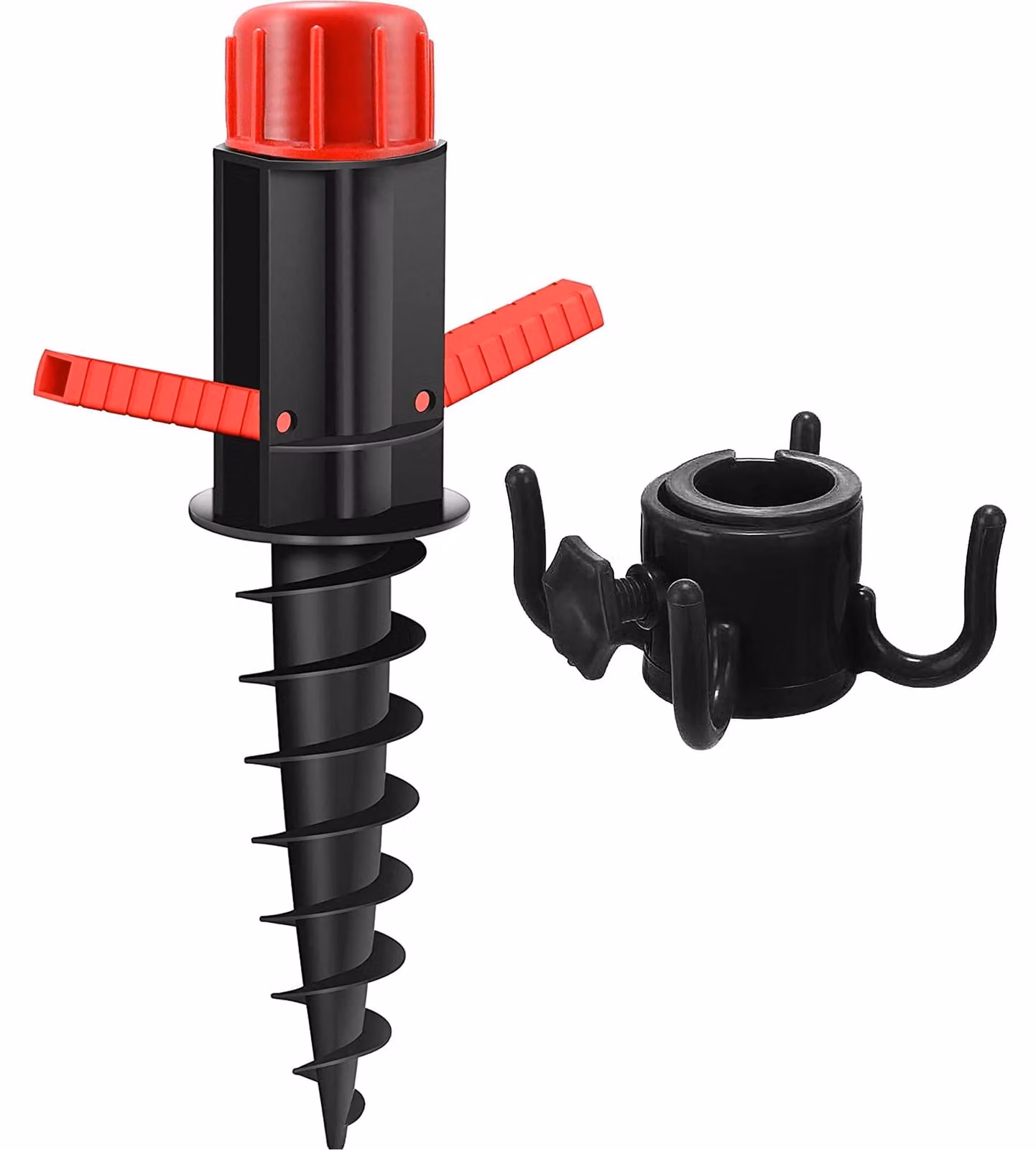 Base per ombrellone con vite a ancora, ideale per spiaggia e prato - Universale, compatibile con pali da 22-32 mm