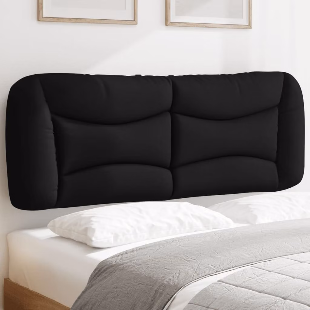 Cuscino Testiera vidaXL Hvar Nero in Tessuto, Larghezza: 140 cm