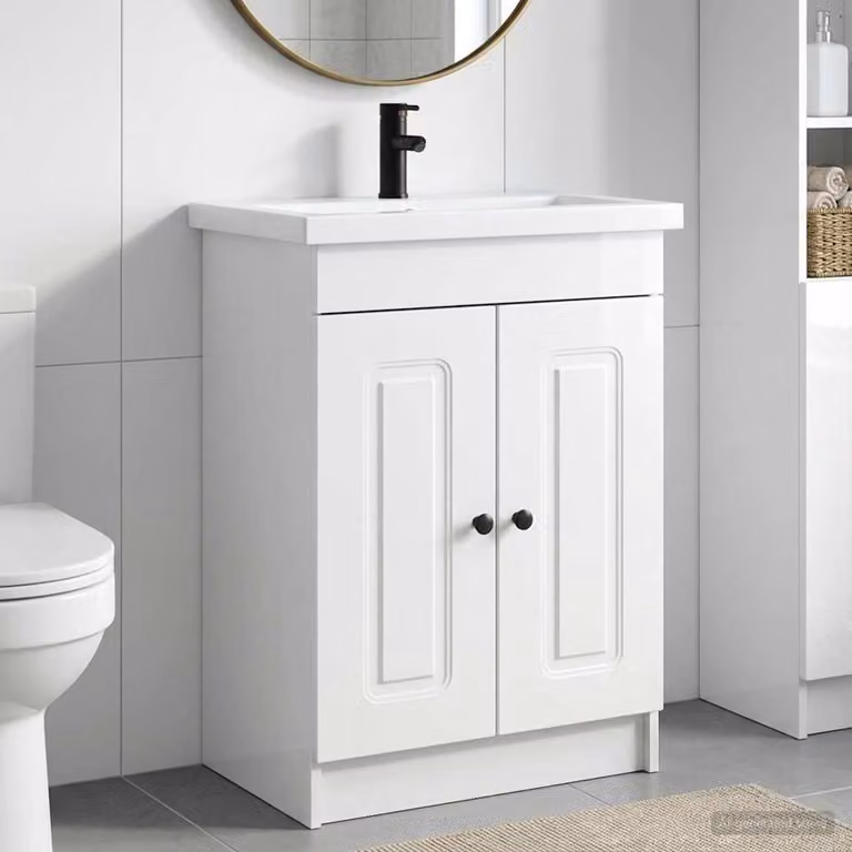 Set di mobili per il bagno vidaXL moderno in bianco lucido L: 78,5 cm, P: 37,5 cm, H: 81 cm