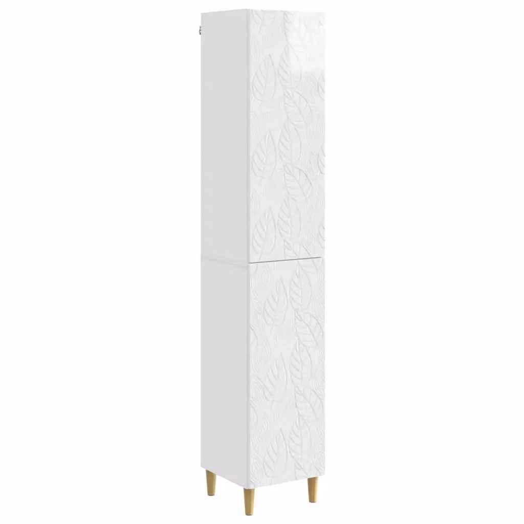 Set di 2 armadi moderni vidaXL in MDF bianco lucido con cassetti interni e ripiani per camera da letto – 2