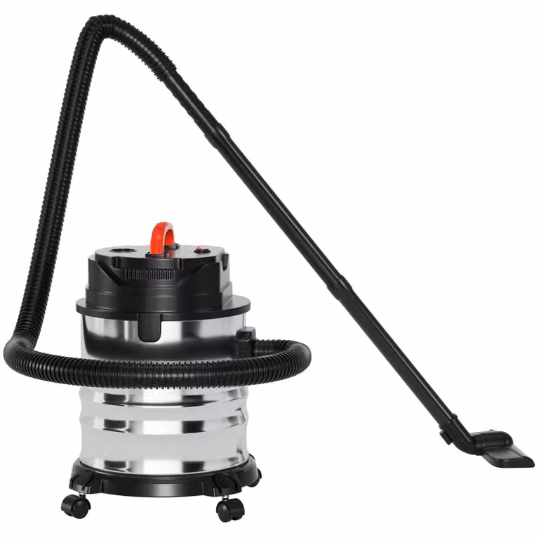 Aspirapolvere industriale, 1800 Watt di potenza, capacità di 18 litri, contenitore in acciaio inossidabile, set completo di accessori, sistema di filtraggio avanzato