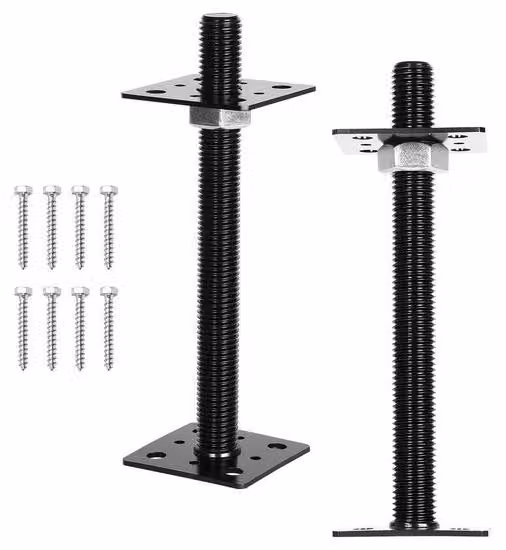 Altezza regolabile per diverse strutture da giardino, nero, 30-250 mm, 2 pezzi