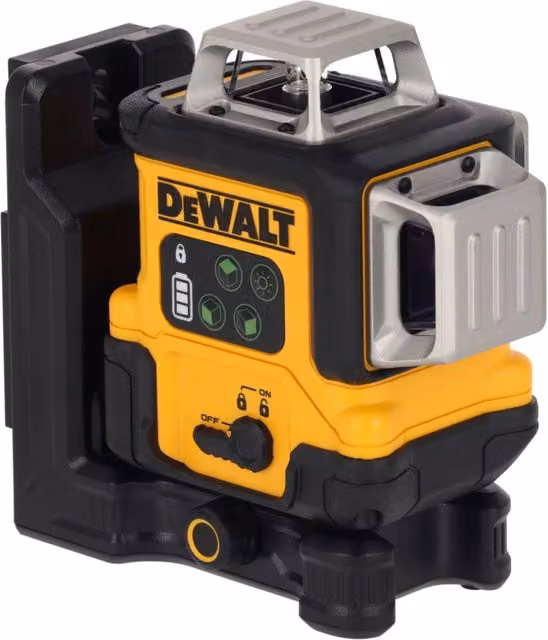 Tracciatore laser DeWalt DCLE14361GB-XJ 18V con luce verde 3x360°, autolivellante e ricaricabile tramite USB-C