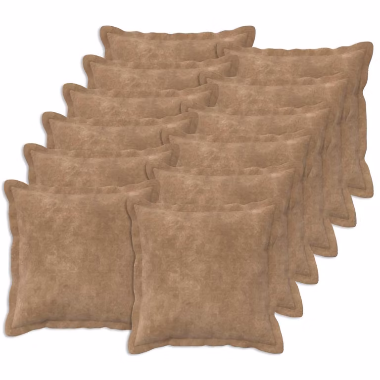 vidaXL Federa 12 pcs HOUTEN Tortora 40 x 40 cm Fleece in microfibra