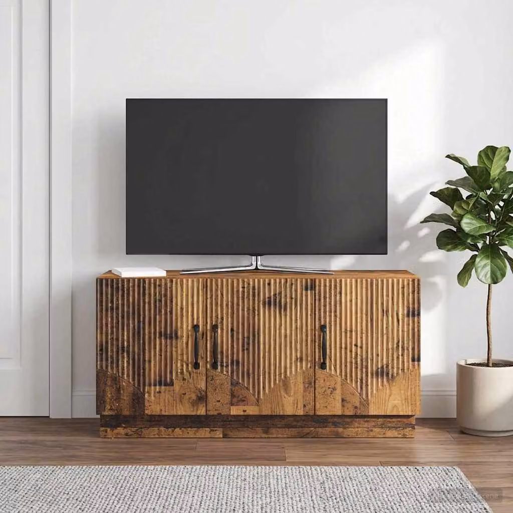 Mobile TV vidaXL in legno color marrone, stile moderno con scomparti multimediali, L 99 x P 34,5 x H 47 cm