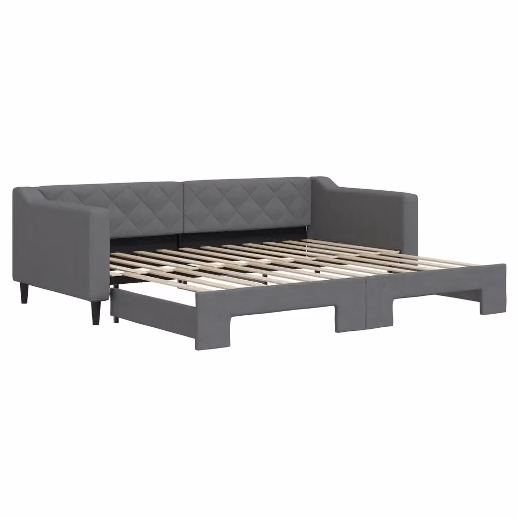 Divano Letto con Letto Estraibile vidaXL Grigio con Struttura in Legno e Metallo per Soggiorno e Camera da Letto L/P/H: 223 x 90 x 67 cm – 2