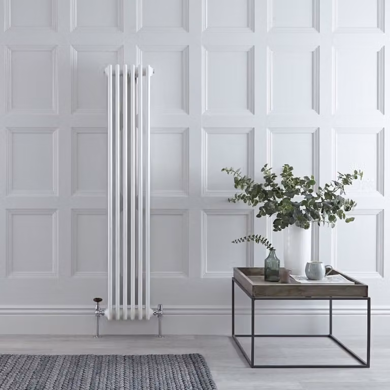 Radiatore Verticale Bianco in Stile Ghisa - 1500 x 290 x 100mm - 820W - Regent