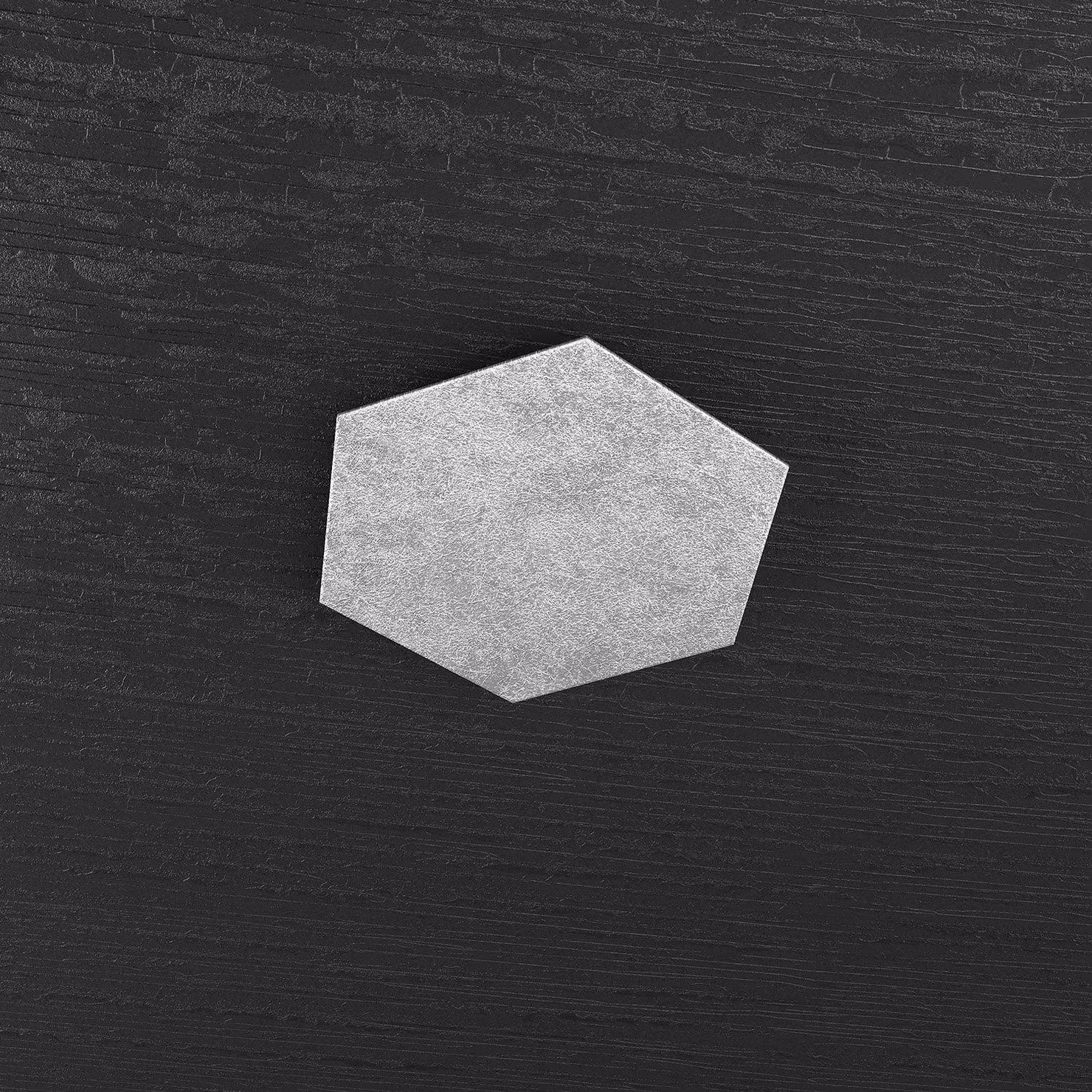 Componente Decorativo Industrial-Minimal Hexagon Metallo Foglia Argento