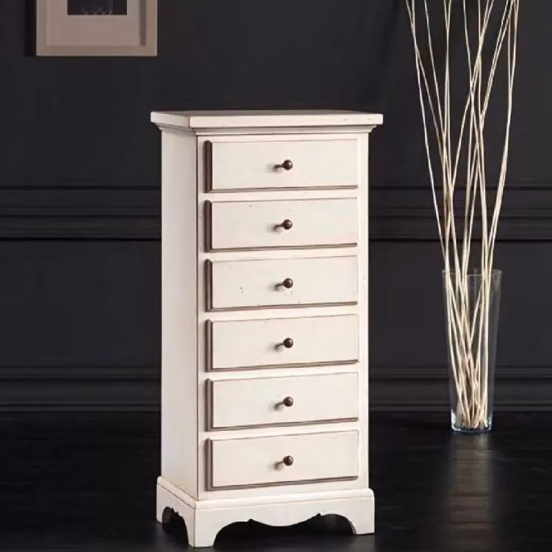Cassettiera in legno di pino con 6 cassetti in stile shabby chic bianco Mobili 2G L/P/H: 50 x 35 x 105 cm – 2
