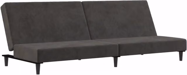 Divano letto | Sof¨¤ letto | Letto singolo a 2 Posti Grigio Scuro in Velluto