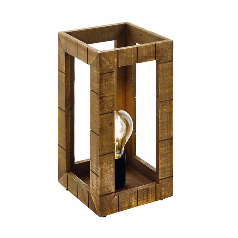 EGLO Takhira, Nero, Marrone, Acciaio, Legno, IP20, II, E27, 1 lampadina