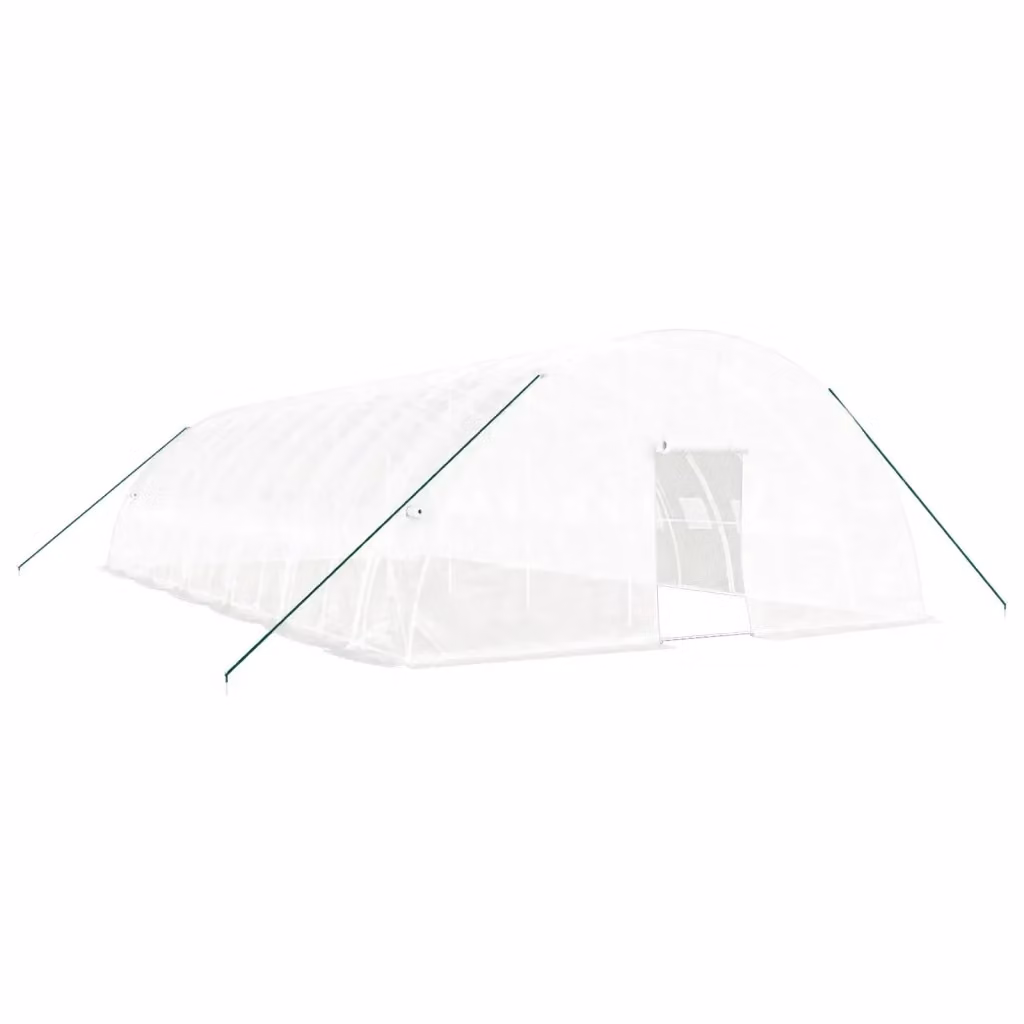 Serra Videx con Telaio in Acciaio Zincato Bianco e Copertura in Policarbonato, L/P/H: 12 x 6 x 2,85 m – 2
