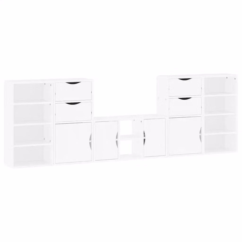 Set di 5 pezzi Mobile TV con Contenitore ODDA vidaXL in Legno di Pino Bianco – 2