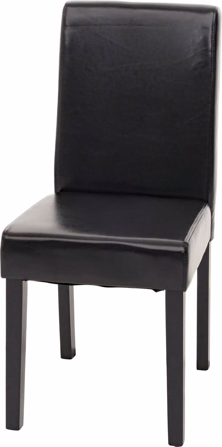 Sedia da pranzo classica e intramontabile | A x L x P 90 x 43 x 56 cm | Altezza seduta 45 cm | Pelle | Gambe scure | Nero | Sedia da cucina
