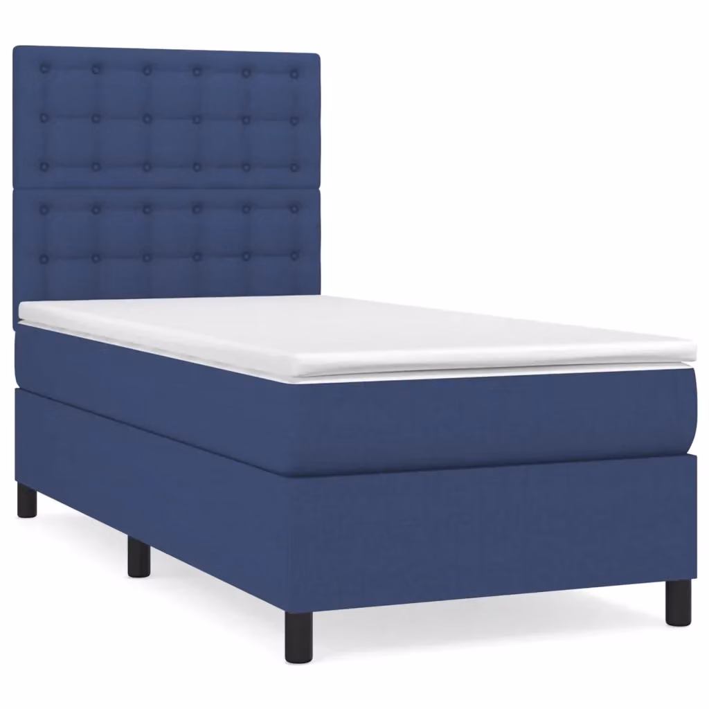 Letto Ibrido con Giroletto a Molle e Materasso vidaXL, Colore Blu e Bianco, L/P/H: 90 x 200 cm – 2